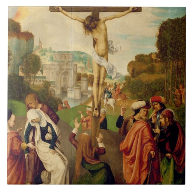 Carreau Crucifixion (huile sur le panneau) (Devant)