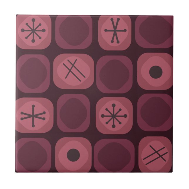 Carreau Cubes Soft Mod Art des années 1950 Bourgogne (Devant)