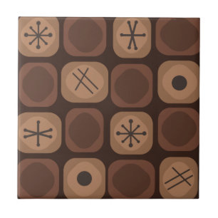 Carreau Cubes Soft Mod Art des années 1950 Brown