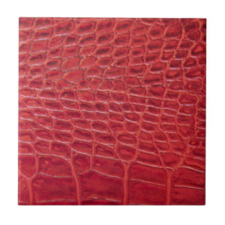 Carreau Cuir rouge d'alligator de Faux