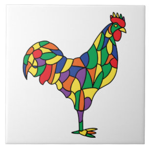 Carreau Cuisine Colorée Poulet, Verre Satiné