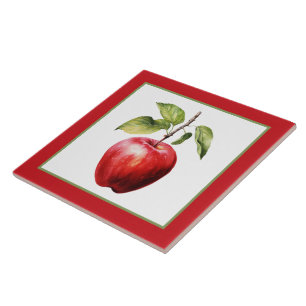 Carreau Cuisine d'aquarelle de pomme mignonne