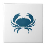 Carreau Cuisine de crabe bleu nautique<br><div class="desc">Décorez votre cuisine nautique avec ces carreaux en céramique Nautique Crabe Bleu Cuisine Backsplash. Ce design simple et moderne a un arrière - plan blanc personnalisable et crabe bleu marine foncé. Modifiez votre choix de couleur en cliquant sur l'option Personnaliser le modèle.</div>