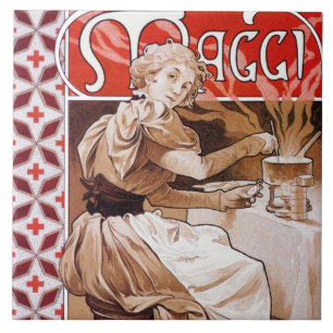 Carreau Cuisine de femme, Alphonse Mucha