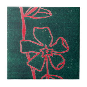 Carreau Cuisine "Green Vinca Red" Jardin Carrelage céramiq