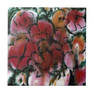 Carreau Cuisine "Vase rose" Jardin Carrelage céramique