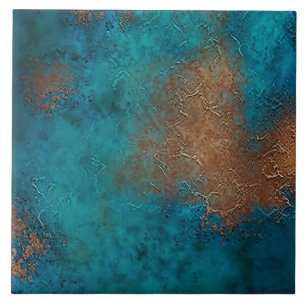 Carreau Cuivre Turquoise Rouille Patine