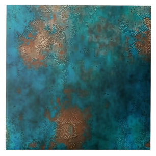 Carreau Cuivre Turquoise Rouille Patine