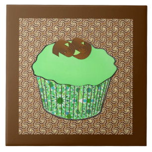 Carreau Cupcake au chocolat congelé à la menthe, Arrière -
