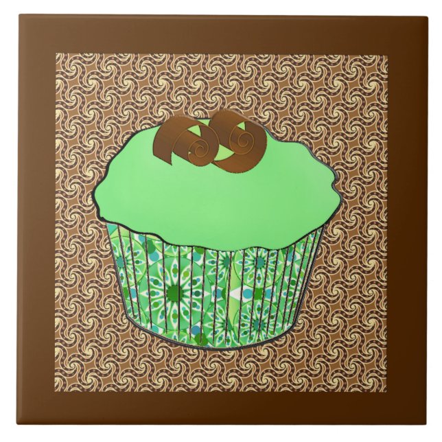 Carreau Cupcake au chocolat congelé à la menthe, Arrière - (Devant)