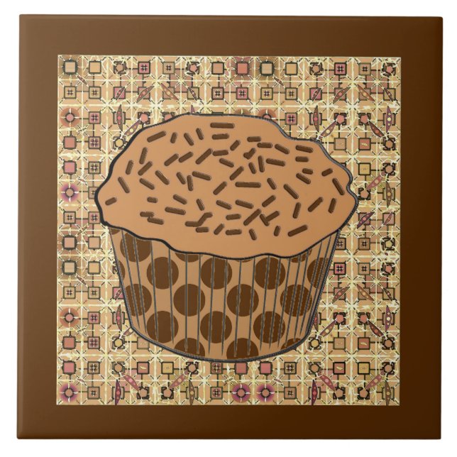 Carreau Cupcake caramel givré avec arroses (Devant)