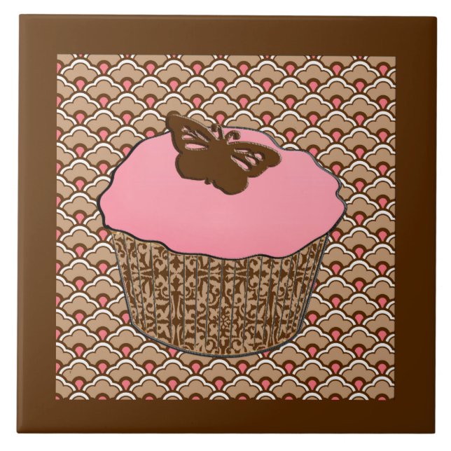 Carreau Cupcake rose fraise (Devant)