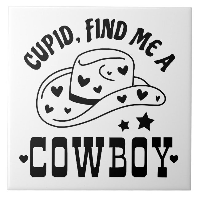 Carreau Cupid Trouve Moi Un Cowboy Western (Devant)