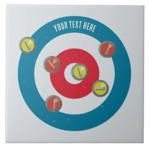 Carreau curling Maison et pierres de curling vue du haut