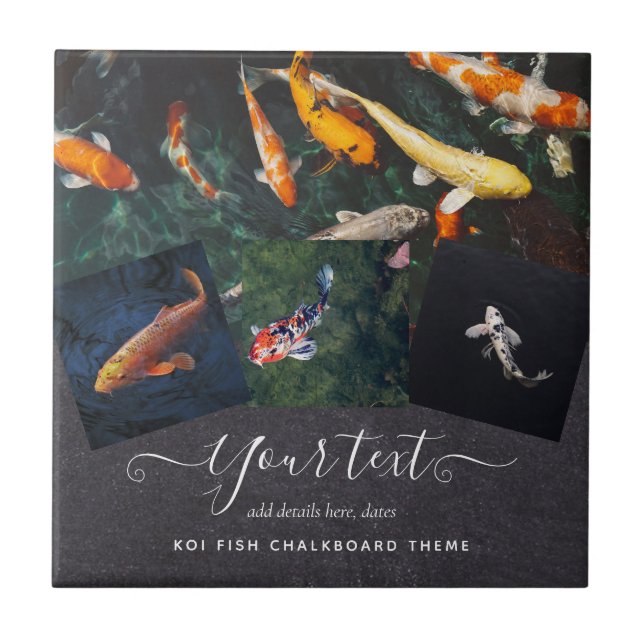 Carreau Custom KOI FISH Photo Collage Cadeau Cadeau Pour H (Devant)