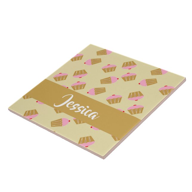Carreau Custom name cupcakes pattern (Côté)
