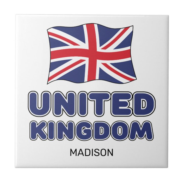 Carreau Custom Name United Kingdom Flag (Devant)
