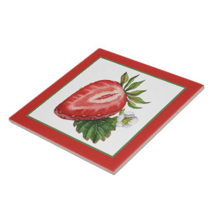 Carreau Cute amoureux de fraises cuisine