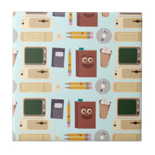 Carreau Cute Author Retro Tools Cartoon Motif