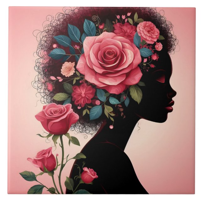 Carreau Cute Belle dame artisanale maison affaires céramiq (Devant)