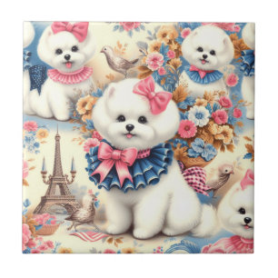Carreau Cute Bichon Frisé