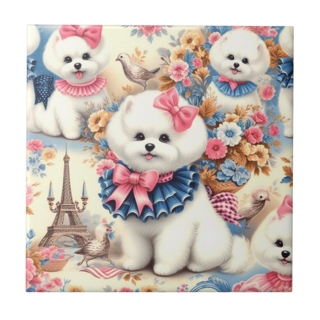 Carreau Cute Bichon Frisé (Devant)