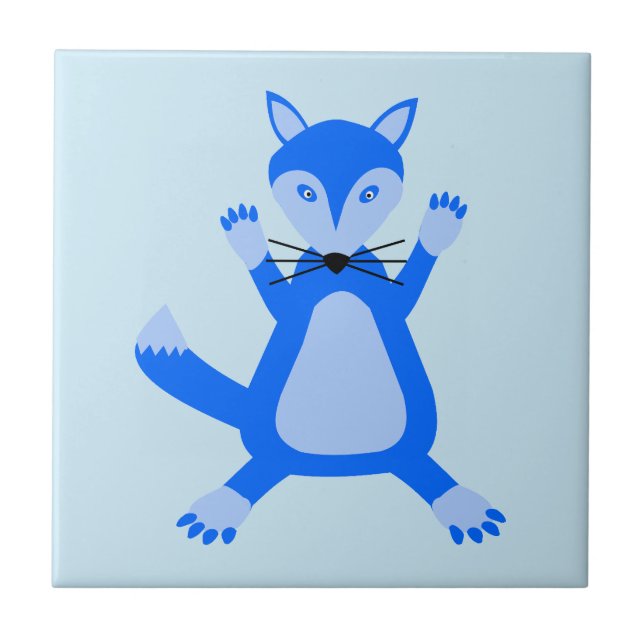 Carreau Cute Blue Baby Boy Fox (Devant)