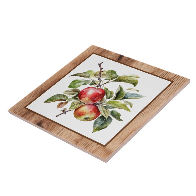 Carreau Cute cuisine de pommes en faux bois (Côté)