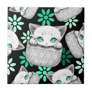 Carreau Cute de chat et pointe joueuse à partir d'une poch