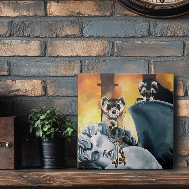 Carreau Cute Ferret Keys Cherub (Créateur téléchargé)