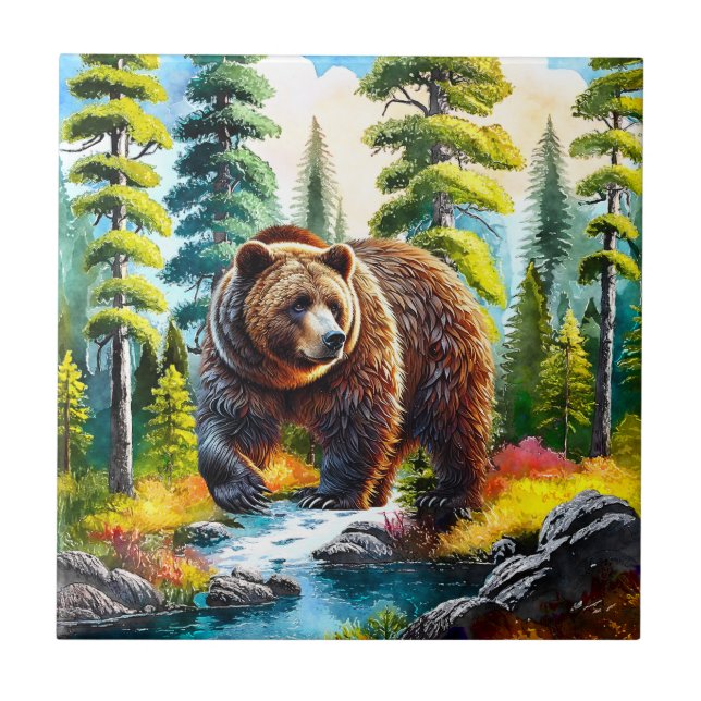 Carreau Cute Forest brown bear (Devant)
