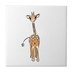 Carreau Cute Giraffe drawing, safari animals