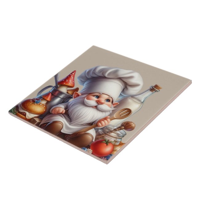 Carreau Cute gnome cuisinier amateurs (Côté)