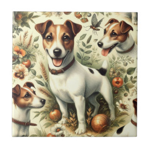 Carreau Cute Jack Russell Terrier Vintage