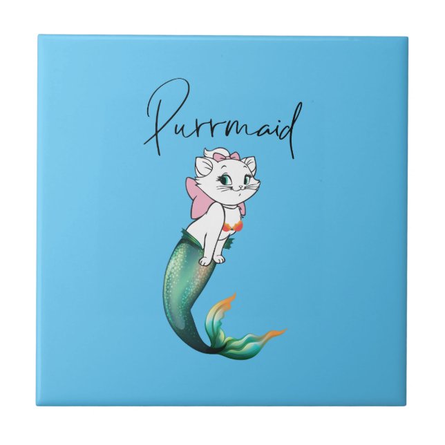 Carreau Cute Kitten Purrmaid - Fun Mermaid Design de chat (Devant)