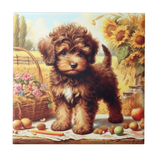 Carreau Cute Lagotto Romagnolo Peinture (Devant)