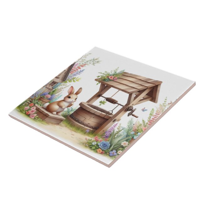 Carreau Cute lapin et bien Pays (Côté)