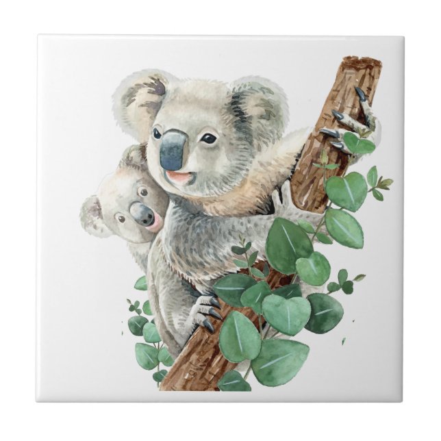 Carreau Cute Little Koala Bear Australian Animal Art    (Devant)