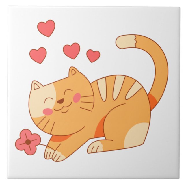 Carreau Cute Lote Orange Tabby Kitten (Devant)