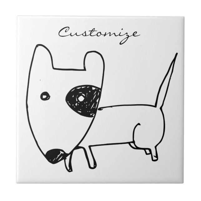 Carreau Cute minimaliste chien oeil noir Thunder_Cove (Devant)