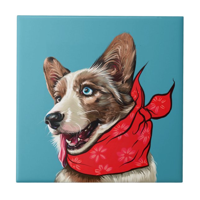 Carreau Cute Pembroke Welsh Corgi (Devant)