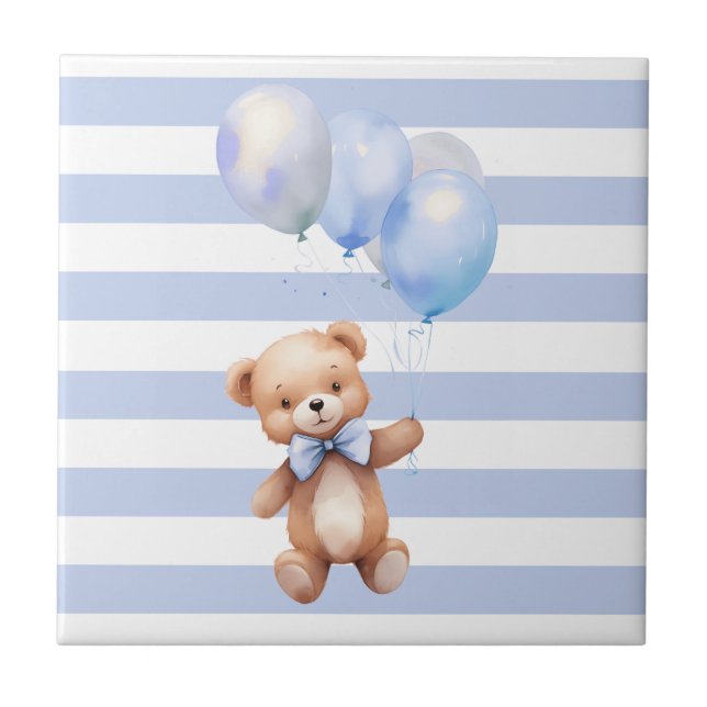 Carreau Cute petite ours en bleu (Devant)