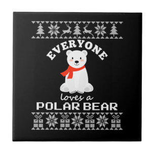 Carreau Cute polar bear family animal lover christmas