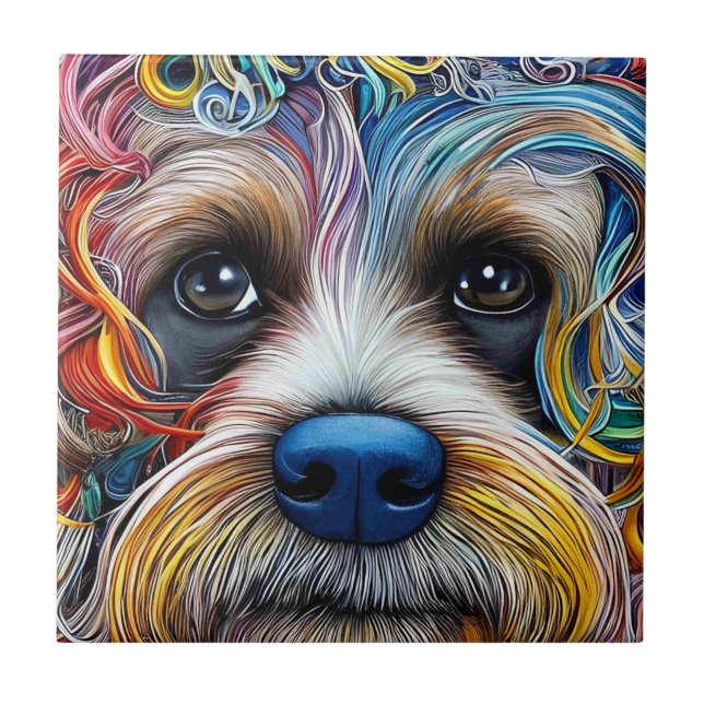 Carreau Cute Pop Art Terrier (Devant)