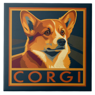 Carreau Cute Retro Pembroke Welsh Corgi