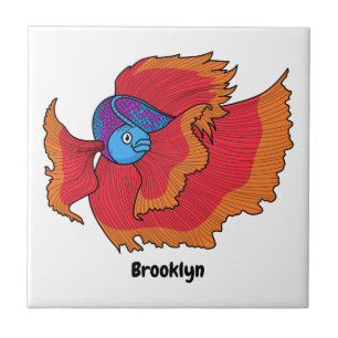 Carreau Cute Siamese combat poisson betta dessin