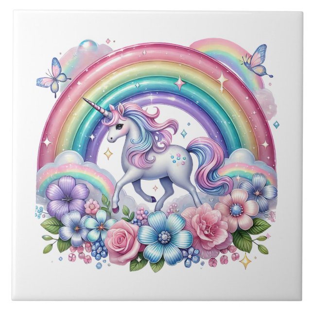Carreau Cute tiled unicorn lovers  (Devant)