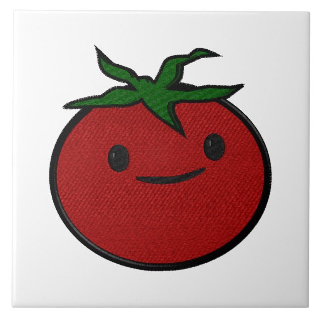 Carreau Cute Tomato Embroidery Print Decorative (Devant)