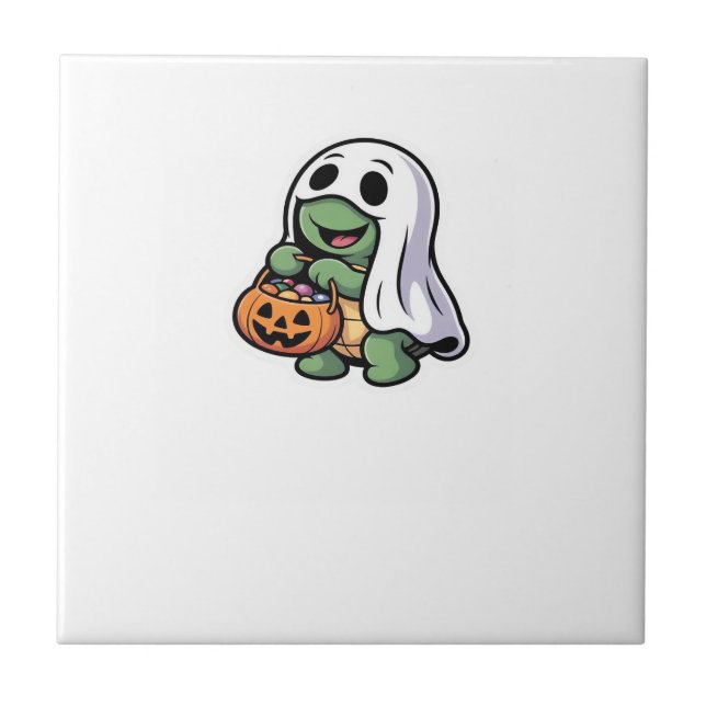 Carreau Cute Turtle Ghost Costume � Adorable Halloween Tri (Devant)