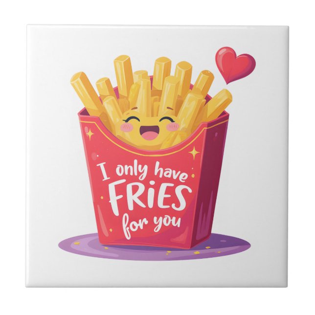Carreau Cute Valentine French Fries Pun (Devant)